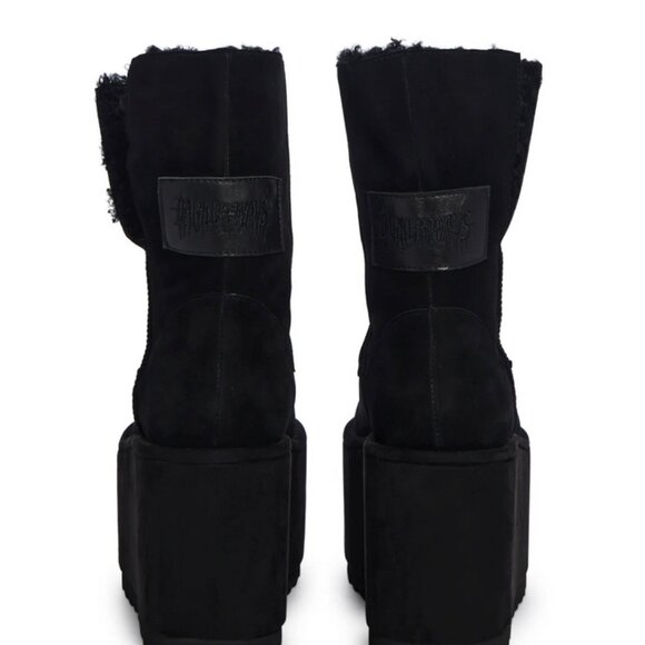 Darker Wavs Dolls Kill Platform Boots - Fleece Lined - Suede - NWT - Picture 4 of 4